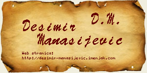 Desimir Manasijević vizit kartica